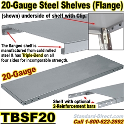 20-GAUGE FLANGED STEEL SHELVES / TBSF20