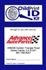 100 Custom ChildPrint ID Kits, Advance Auto Parts