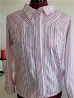 Red striped hidden zipper test shirt