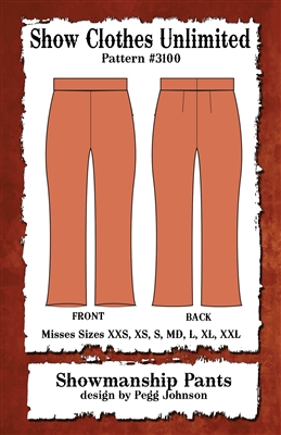 showmanship pant pattern, showmanship pant, pant pattern, rail shirt, rail shirt pattern, sewing pattern, sew your own show clothes, Show Clothes Unlimited, Pegg Johnson, Show Clothes Unlimited patterns, Show Clothes Unlimited Equestrian Wear Patterns