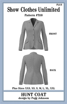 Hunt Seat Jacket pattern, Hunt Seat Coat pattern, English show coat, English jacket, Plus sizing, Plus sized hunt coat, Plus sized show coat, Show Clothes Unlimited, Show Clothes Unlimited patterns, Show Clothes Unlimited Equestrian Wear pattern