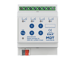 MDT Switch Actuator 4-fold, 4SU MDRC, 230VAC, 16A, C-Load 140ÂµF