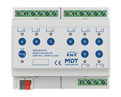 MDT Switch Actuator 8-fold, 6SU MDRC, 230VAC, 16A, C-Load 140ÂµF