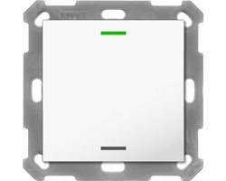 MDT Push Button Lite 55 1-fold, RGBW, neutral, White glossy finish
