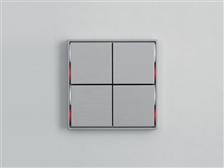 Pushbutton 4-fold - red/white LED