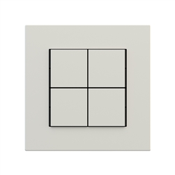 Square plastic rocker (4 pcs.) - for 4-fold pushbutton FF series Ice White