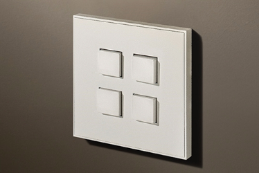 Select 4 Gang KNX Push Button in Matt White with led & temperature sensor