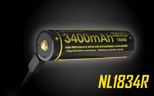 Nitecore NL1834R 3400mAh Built-In Micro-USB Rechargeable 18650 Battery