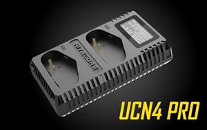 NITECORE UCN4 PRO Digital USB Charger for Canon LP-E4, LP-E4N, LP-E19 Camera Batteries