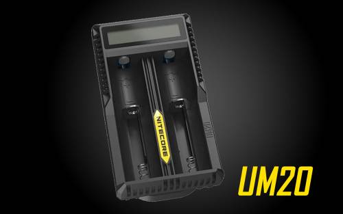 Nitecore UM20 Digital Smart Charger for 18650 17650 17670 RCR123A 16340 14500 Batteries