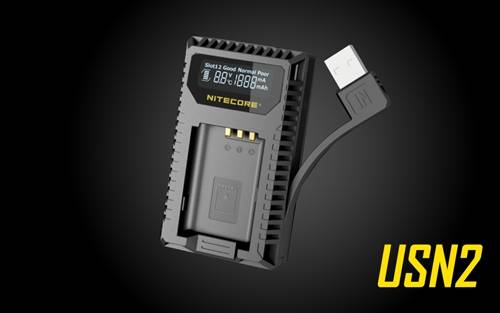 NITECORE USN2 Dual Slot Digital USB Travel Charger for Sony NP-BX1 Camera Batteries