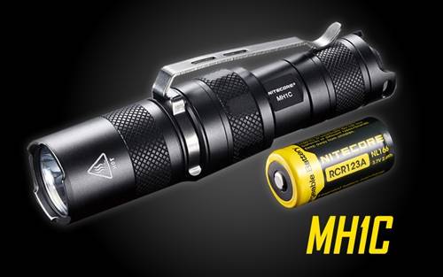 Nitecore MH1C 600 Lumen Rechargeable LED Flashlight - Use 1x RCR123A or 1x CR123A