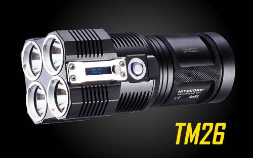 NiteCore TM26 Tiny Monster QuadRay Rechargable LED Flashlight-4000 Lumen