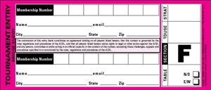 Pair Entry Forms - Pack of 500