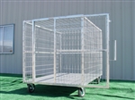 4'Wx6'Dx4'H Steel Exotic Animal Transport Cage with Sliding Door