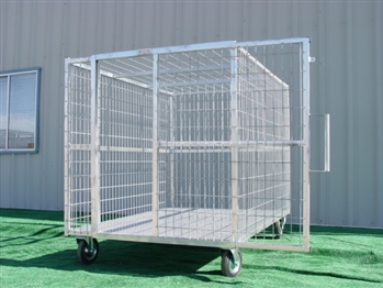 4'Wx6'Dx4'H Steel Exotic Animal Transport Cage with Sliding Door