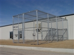 12'W x 24'D x 10'H Exotic Animal Enclosure with Front & Rear Entry & Center Shift Gate