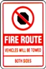No Stopping Both Sides Fire Route