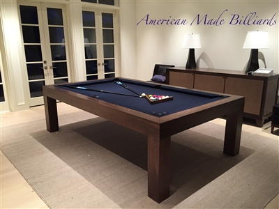 Modern Pool Table, Natural Walnut