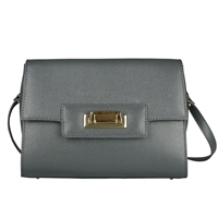 Cuoieria Fiorentina Isla Leather Shoulder Bag - Grey