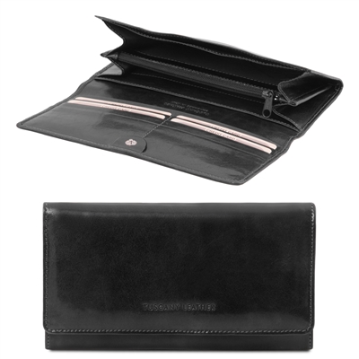 Tuscany Leather TL140787 Leather wallet for women - Black | Women's Wallets Australia