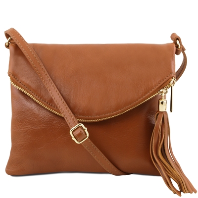 TL Young Soft Leather Shoulder Bag for Women in Cognac by Tuscany Leather