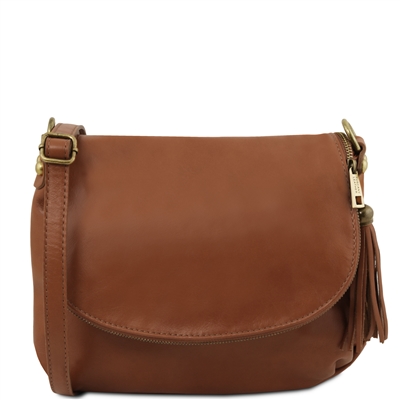TL141223 Soft Leather Shoulder Bag - Cinnamon by Tuscany Leather