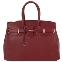 TL141529 Red Leather Handbag by Tuscany Leather