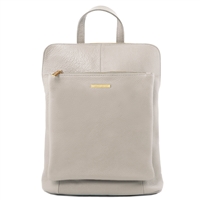 TL141682 Leather Backpack for Women - Light Grey by Tuscany Leather