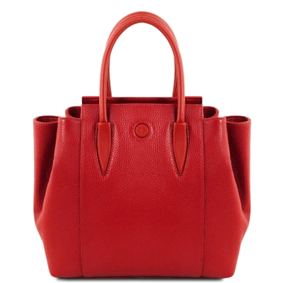 TL141727 Tulipan Leather Handbag - Red by Tuscany Leather