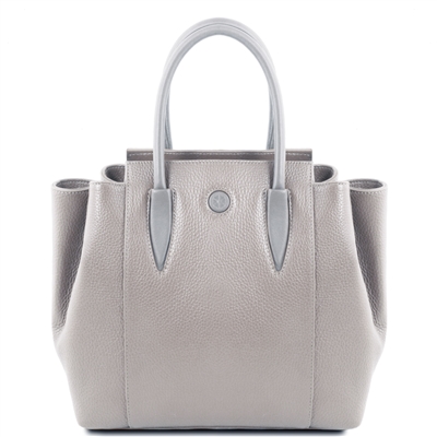 TL141727 Tulipan Leather Handbag - Grey by Tuscany Leather