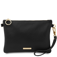 TL142029 Leather Clutch Bag - Black by Tuscany Leather