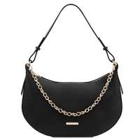 TL142227 Laura Leather Shoulder Bag for Women - Black by Tuscany Leather