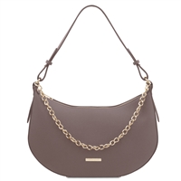 TL142227 Laura Leather Shoulder Bag for Women in Grey by Tuscany Leather