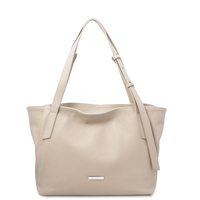 TL142230 Soft Leather Shoulder Bag for Women - Beige by Tuscany Leather