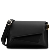 TL142253 Leather Shoulder Bag for Women - Black by Tuscany Leather