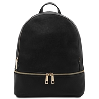 TL142280 Soft Leather Backpack - Black by Tuscany Leather