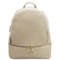TL142280 Soft Leather Backpack - Beige by Tuscany Leather