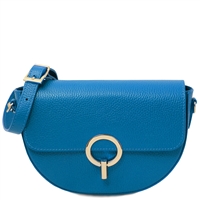 Astrea Leather Shoulder Bag for Women - Blue by Tuscany Leather