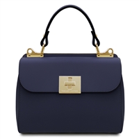 TL141728 Armonia Leather Handbag - Blue by Tuscany Leather