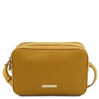 TL142290 Leather Shoulder Bag for Women - Mustard by Tuscany Leather