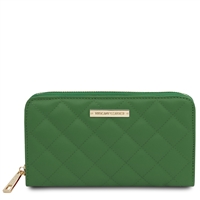 TL142316 Penelope Leather Wallet for Women in Green by Tuscany Leather