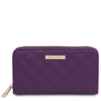 TL142316 Penelope Leather Wallet for Women in Purple by Tuscany Leather