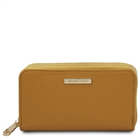 TL142331 Mira Leather Wallet for Women in Mustard by Tuscany Leather