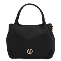 TL142372 Nora Soft Leather Handbag - Black by Tuscany Leather