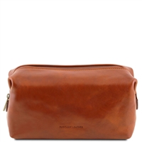 TL141220 Smarty Leather Toiletry Bag for Men - Honey by Tuscany Leather