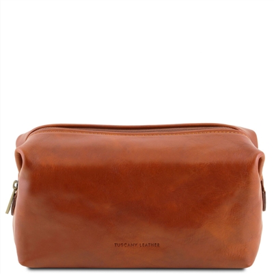 TL141220 Smarty Leather Toiletry Bag for Men - Honey by Tuscany Leather