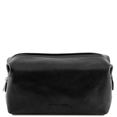 TL141220 Smarty Leather Toiletry Bag for Men - Black by Tuscany Leather