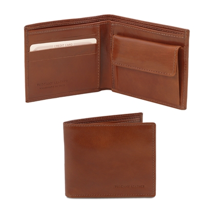 TL140761 Leather Wallet for Men - Brown by Tuscany Leather