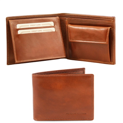 TL140763 Leather Wallet for Men - Honey by Tuscany Leather